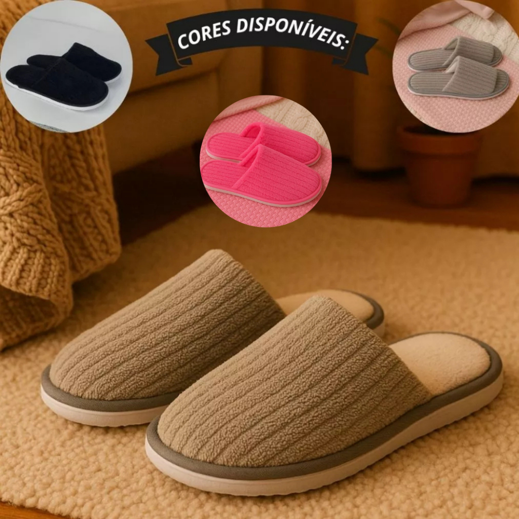 Pantufa De Quarto Chinelo Masculina Feminina Unissex Forrada Em lã Muito Confortável Solado Leve