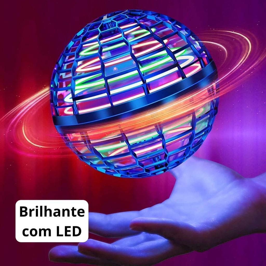 Bola Spinner Voadora Flutuante Boomerang com LED e Controle (Cores Sortidas)