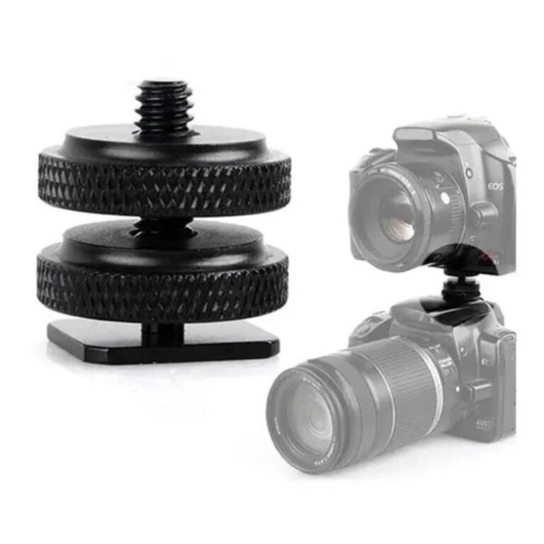 Adpatador Sapata Flash Iluminador Microfone Duas T