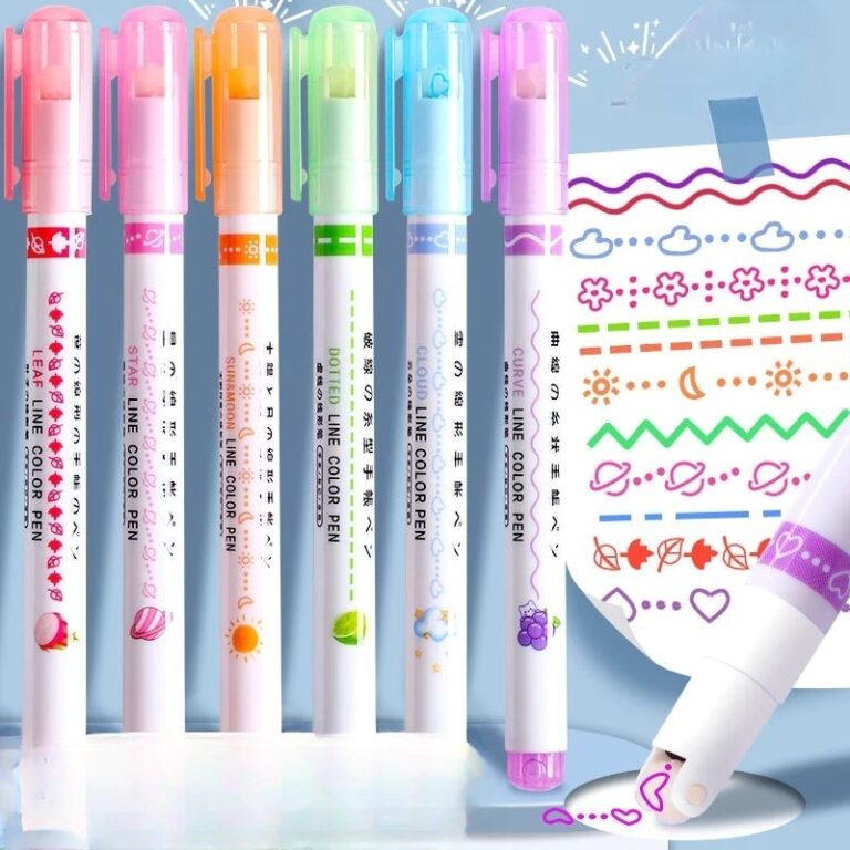 6 cores Carimbo japones com rollers marcador Marca