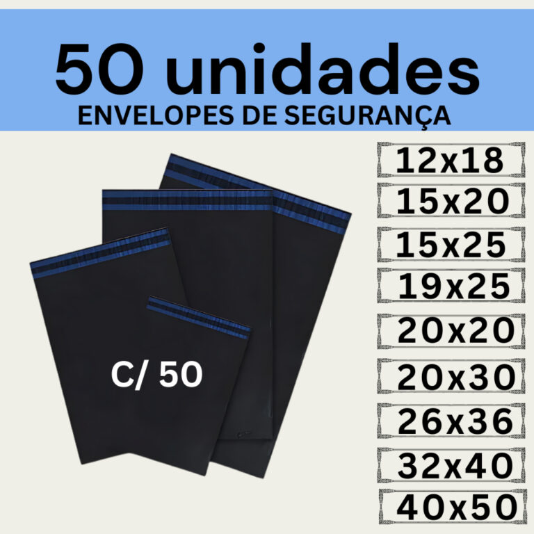 Kit 50 Envelopes Segurança Embalagem De Envio 12&