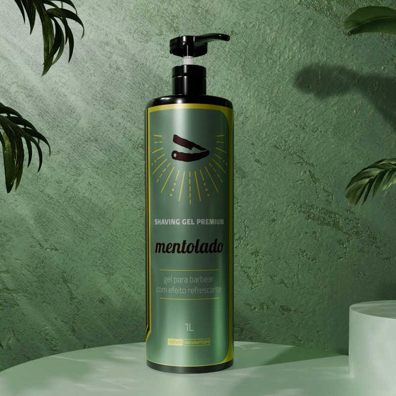 Shaving Gel de Barbear Mentolado 1L Produto Para Cabelo e Barba