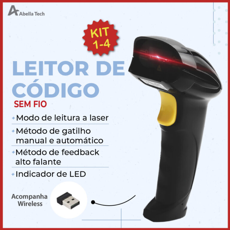 Leitor De Código De Barras Scanner Laser Sem Fio 