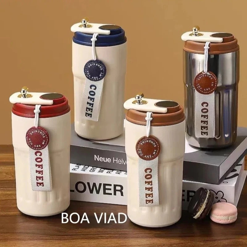 Copo térmico inteligente de 450ml Xícara de café em aço inoxidável 316 que acompanha copo de isolame
