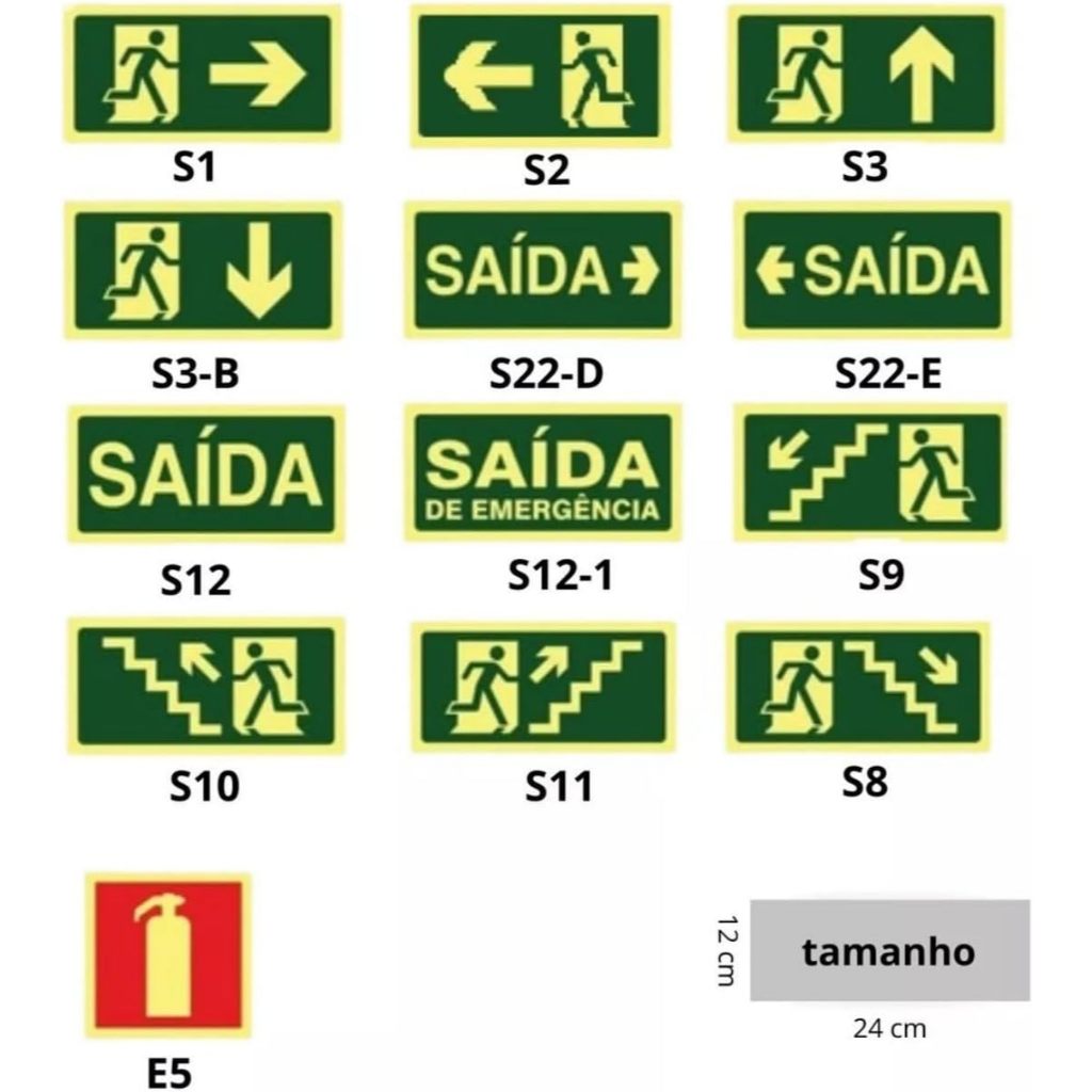 Monte Seu Kit 10 Unid Placas Sinalizações De Emergência