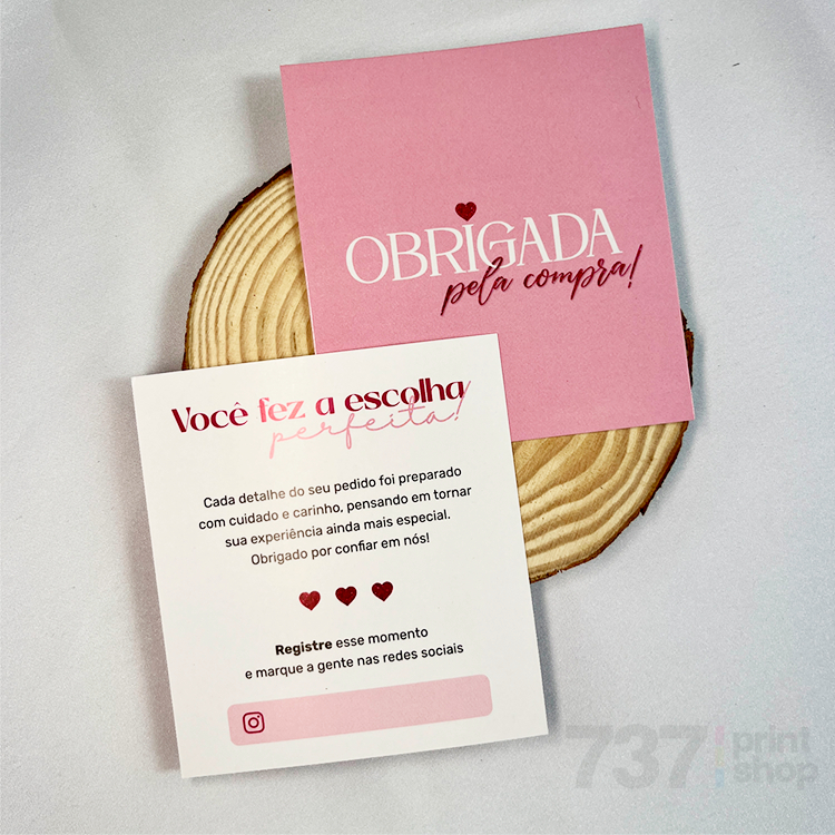 Kit 10/25/50/100 Cartões Agradecimento ao Cliente