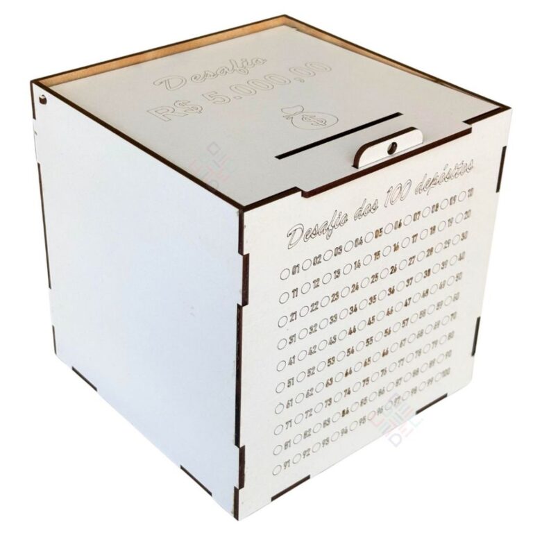 Cofre Desafio 5 Mil Mdf Caixa De Guardar Poupar Di
