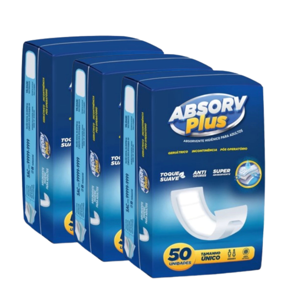 KIT Absorvente Geriatrico Absorv Plus Incontinência/Pós Parto Anti Odor