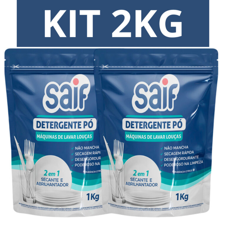 Kit 2kg Sabão Detergente Em Pó Máquina de Lavar