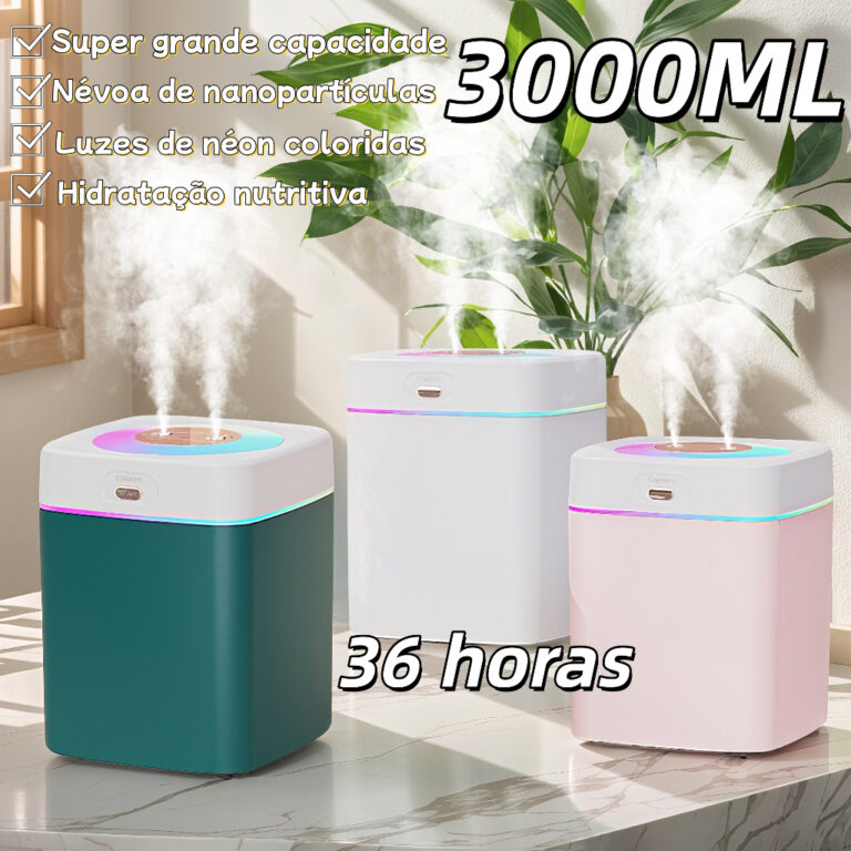 Umidificador Grande 2 Litros Saída Dupla Luzes LE