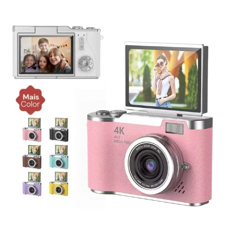 Câmera Digital 4K com Tela Flip infantil, Vídeo 