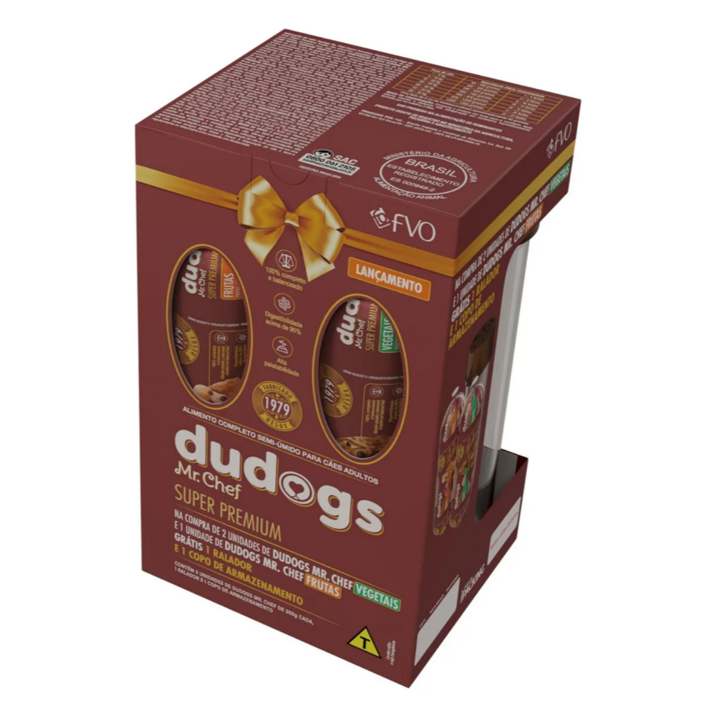 Dudogs Mr. Chef Super Premium Kit C/ 3 X 350 Gr + Ralador