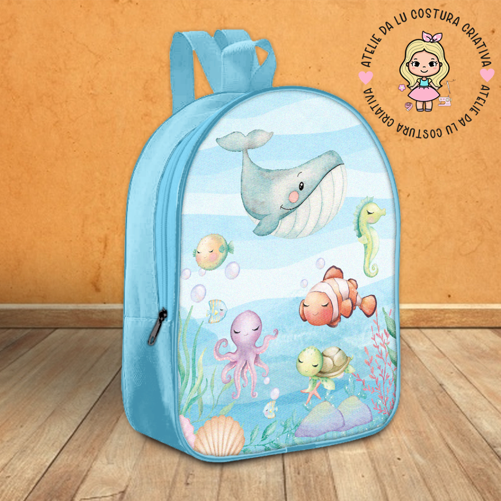Mochila fundo do mar 26×20 em nylon personalizada