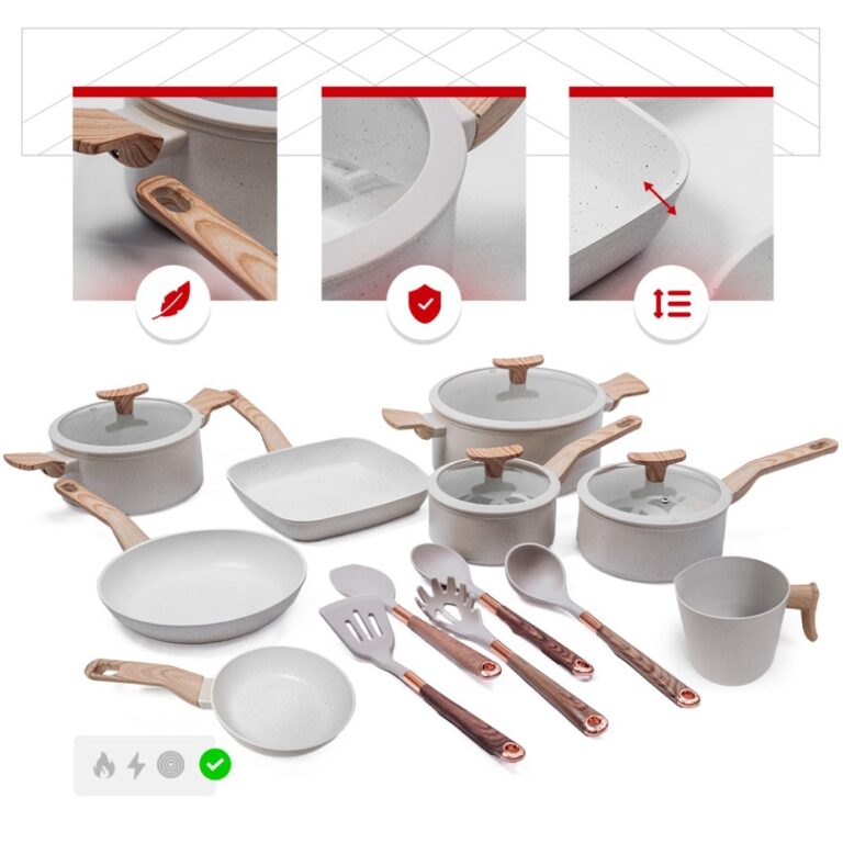 Jogo de Panelas Premium com Revestimento em Mármo