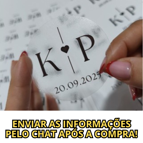 100 Adesivos Transparente Personalizado Casamento 