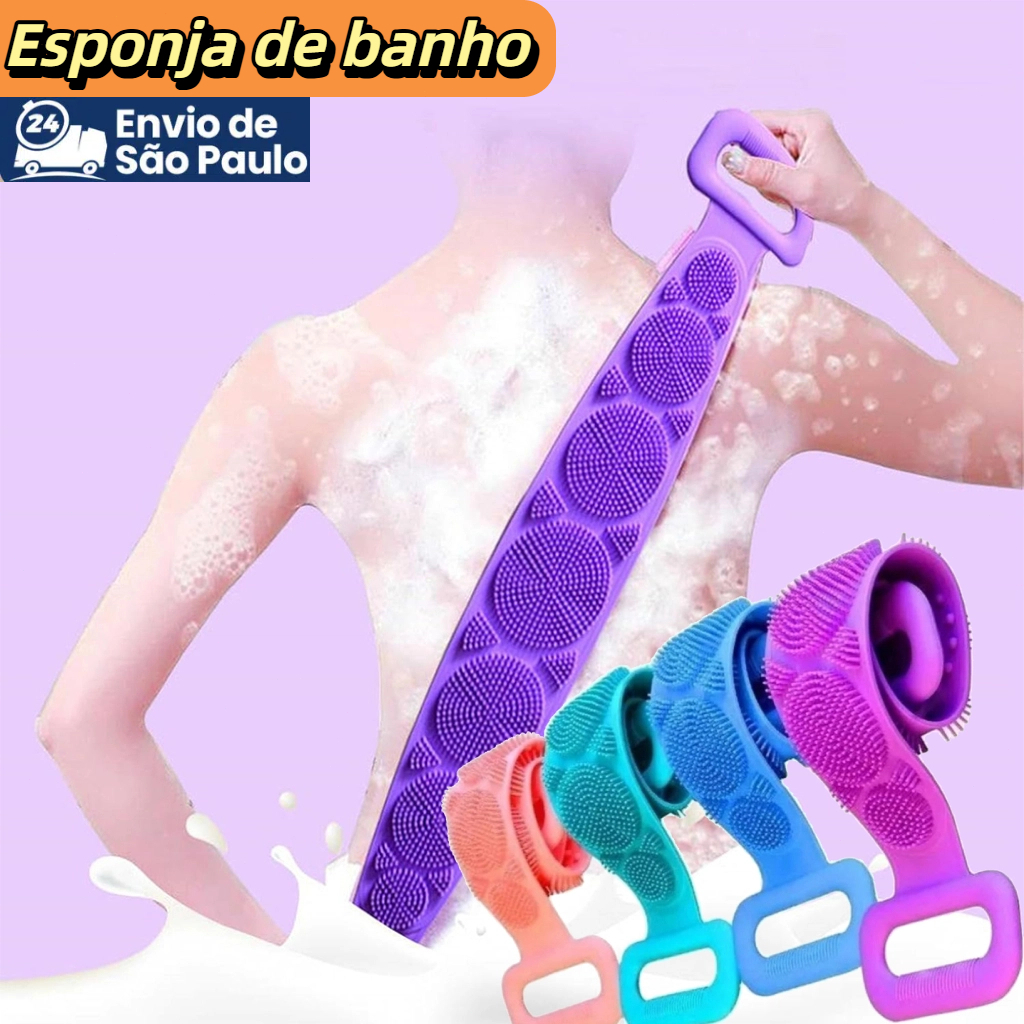 Esponja de Banho lava costa Silicone anti bacteriano Esfoliar O Corpo 60/70×11.5cm