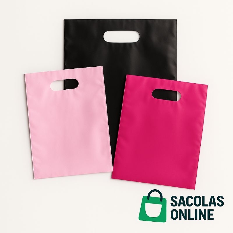 Kit 100 Sacolas Boca de Palhaço  Coloridas e Resistentes para Lojas e Presentes.