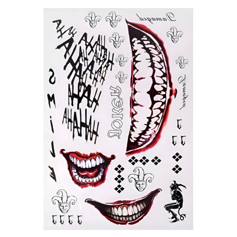 32/96/160 Tatuagem Temporária Halloween Coringa J