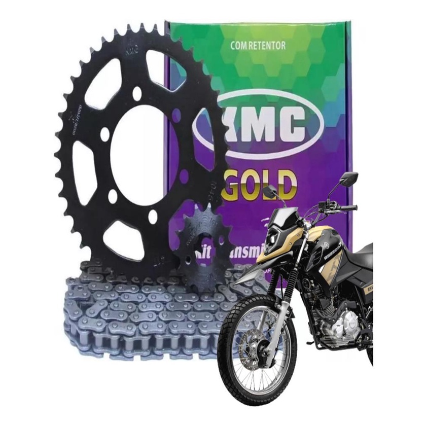 Kit Relacao Tracao Transmissao Yamaha XTZ Crosser 150 2015 2016 2017 2018 2019 2020 2021 2022 2023 C
