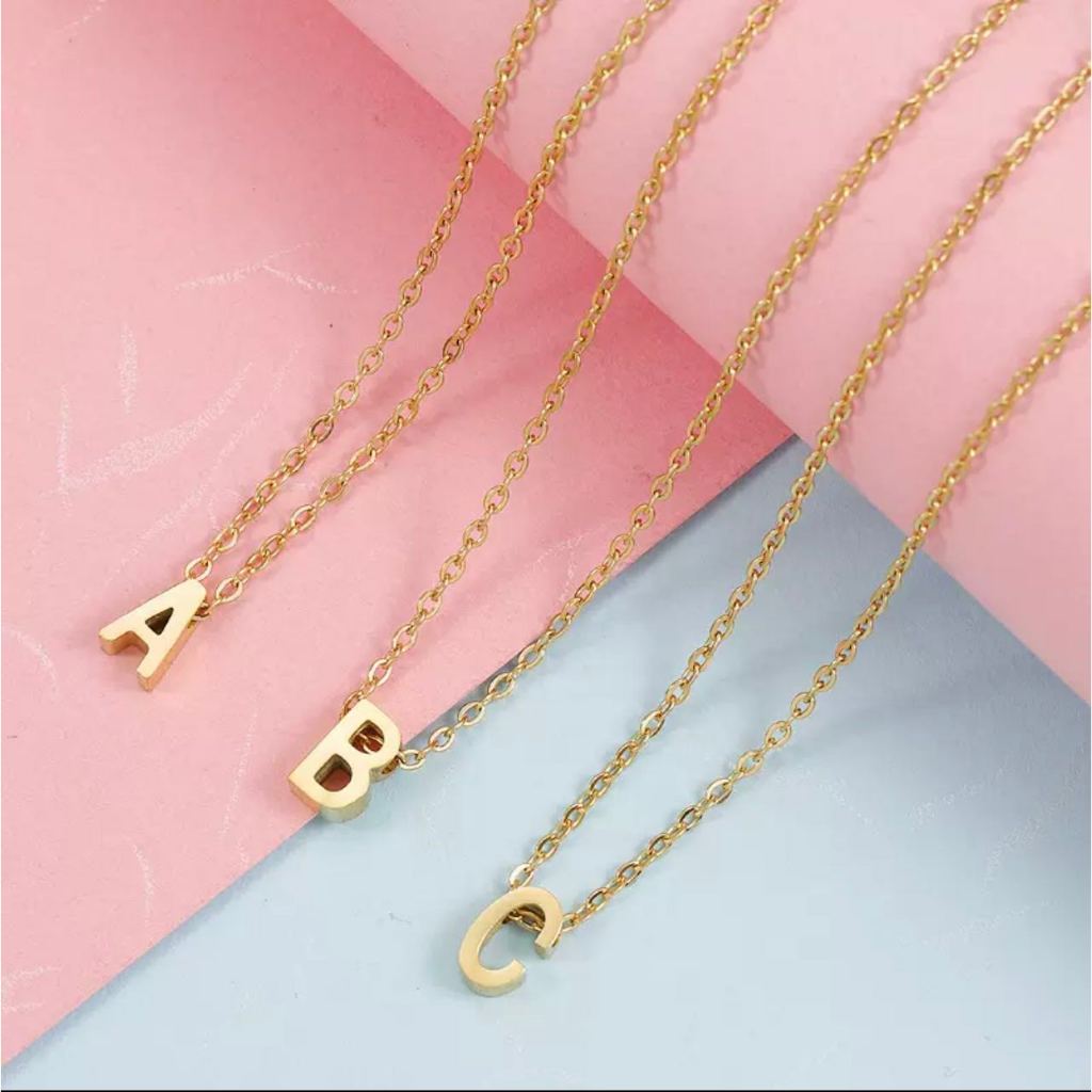 Colar De Letra Inicial nome Dourado/Prata Banhado Ouro 18K Aço Inoxidavel 316L Chocker Corrente Cart
