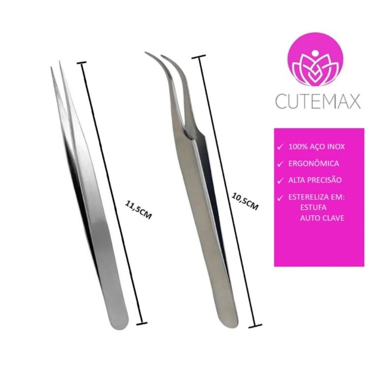 Kit 2 Pinças Para Extensão e Alongamentos de Cil