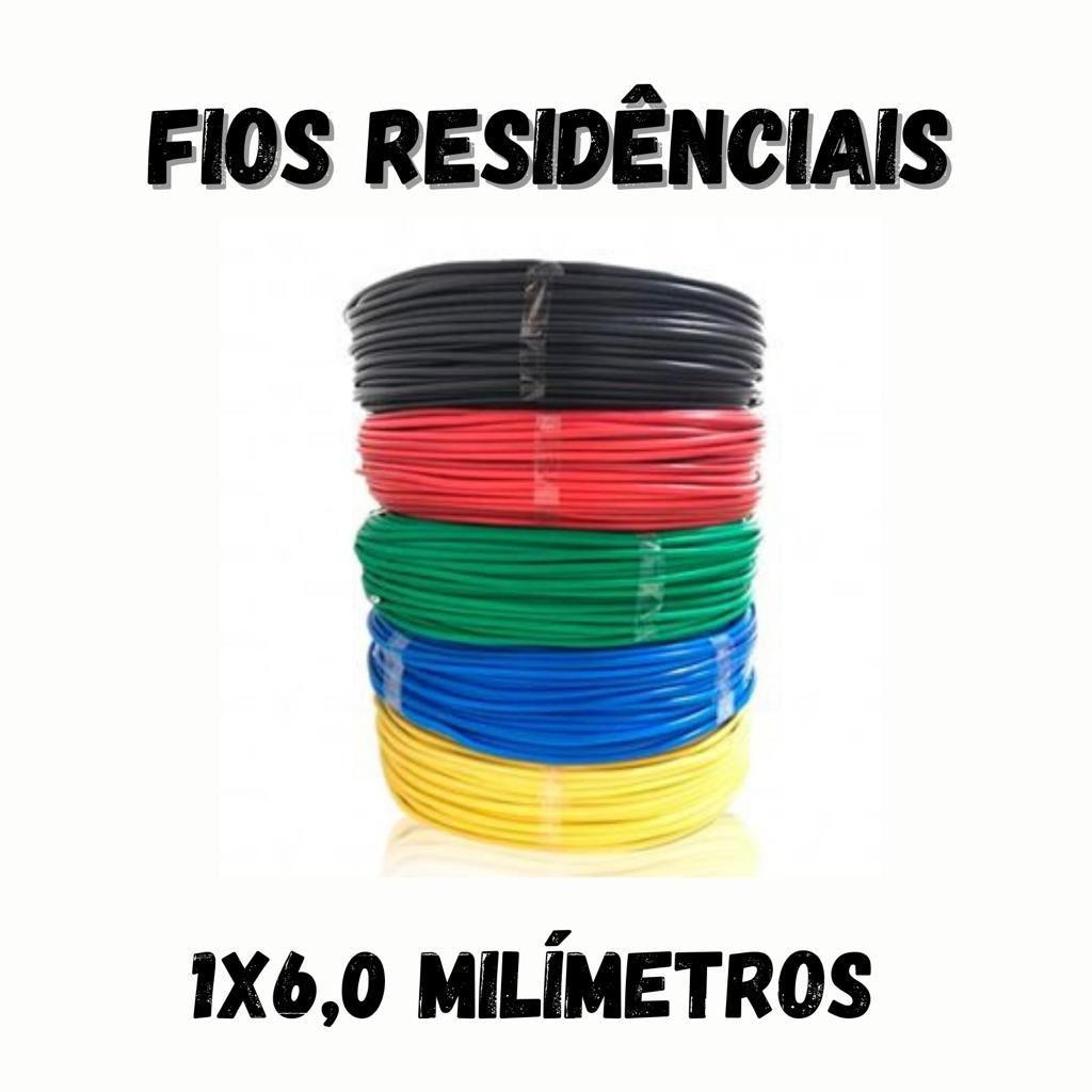 Cabo Flexível Rolo Fio 6,0 mm 100 metros e 50 Metros