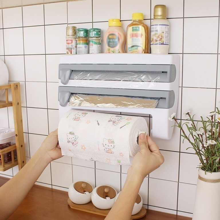 Dispenser 4 em 1 Cortador Papel Filme Aluminio Por