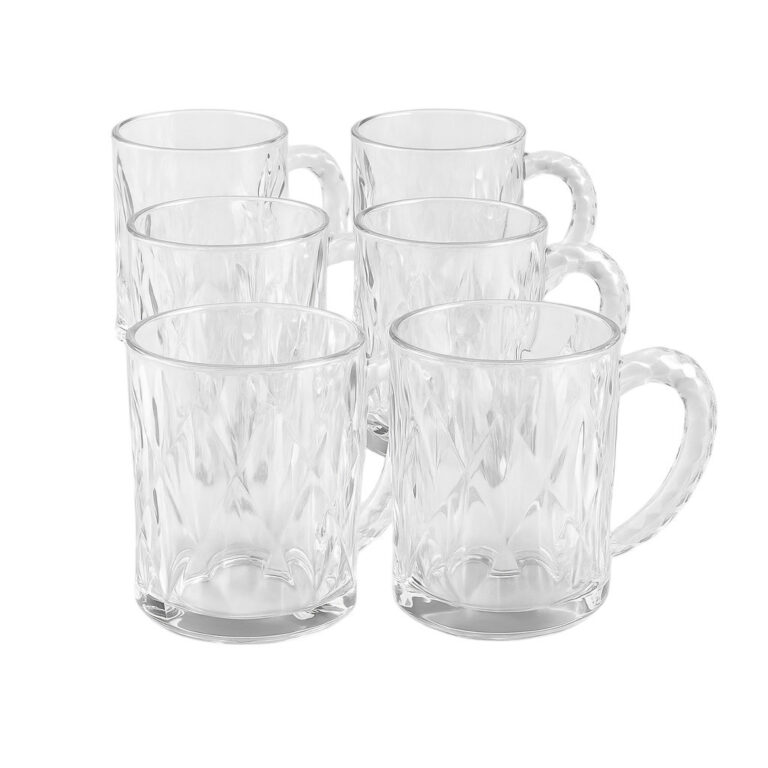 Xícaras De vidro transparente 6 Unidades Cha e Ca