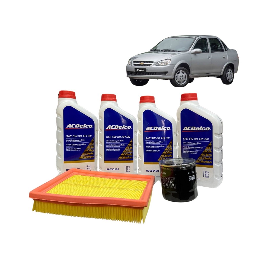 Kit Troca De Óleo – NOVO Ac Delco 5w30 SINT Chevrolet Classic / Agile 1.0 E 1.4
