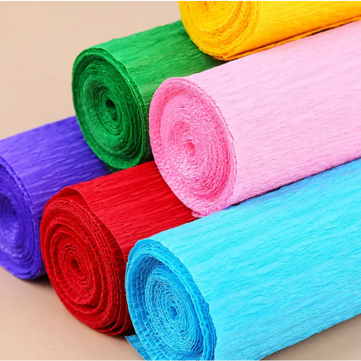 10 Rolinhos Papel Crepom Comum 48x200cm Papel Esco