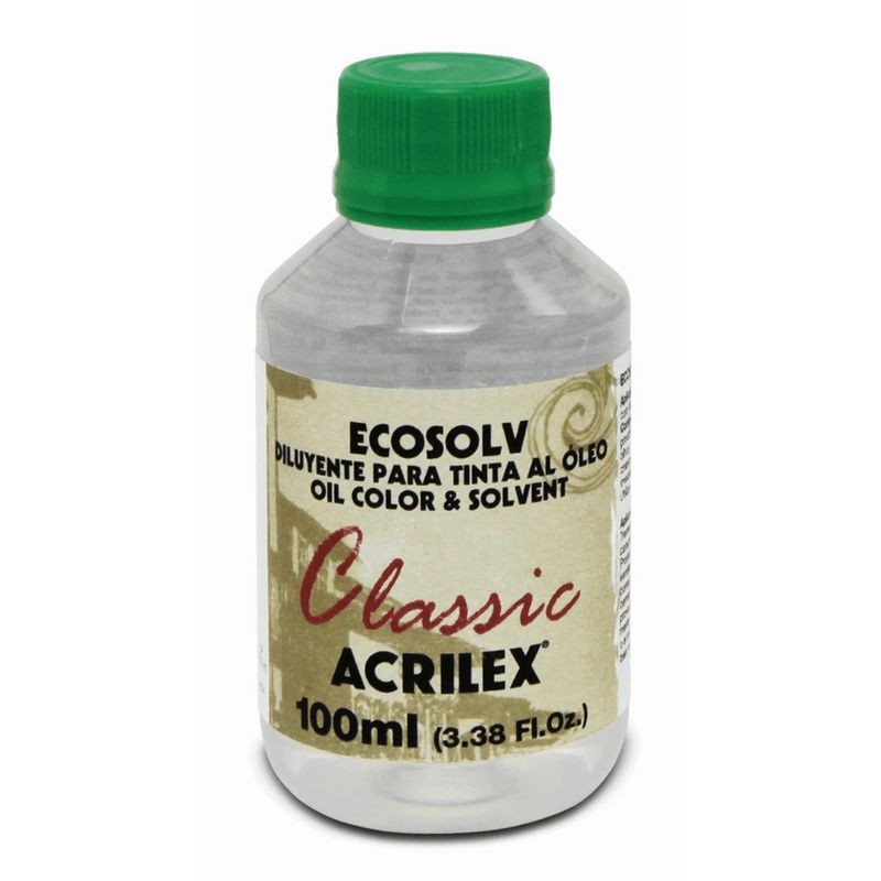 ECOSOLV DILUENTE PARA TINTA A ÓLEO OIL COLORS CLASSIC E SOLVENTE 100ML – ACRILEX