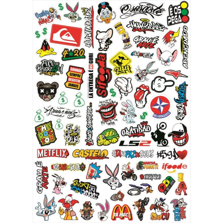 65 Unidades Adesivos Para Capacete Carro Bike Moto