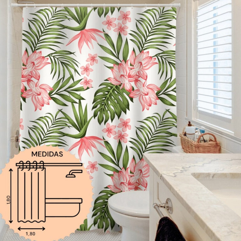 Cortina Para Box De Banheiro 1,80m x1,80m  100% Te