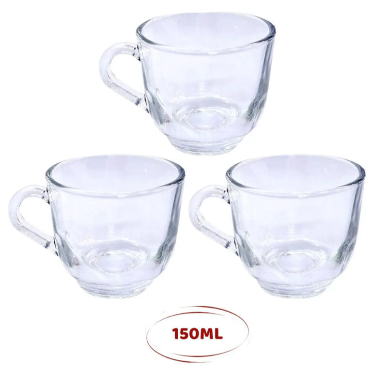 Jogo Xícaras Em Vidro 150ml Kit Canecas Para Chá