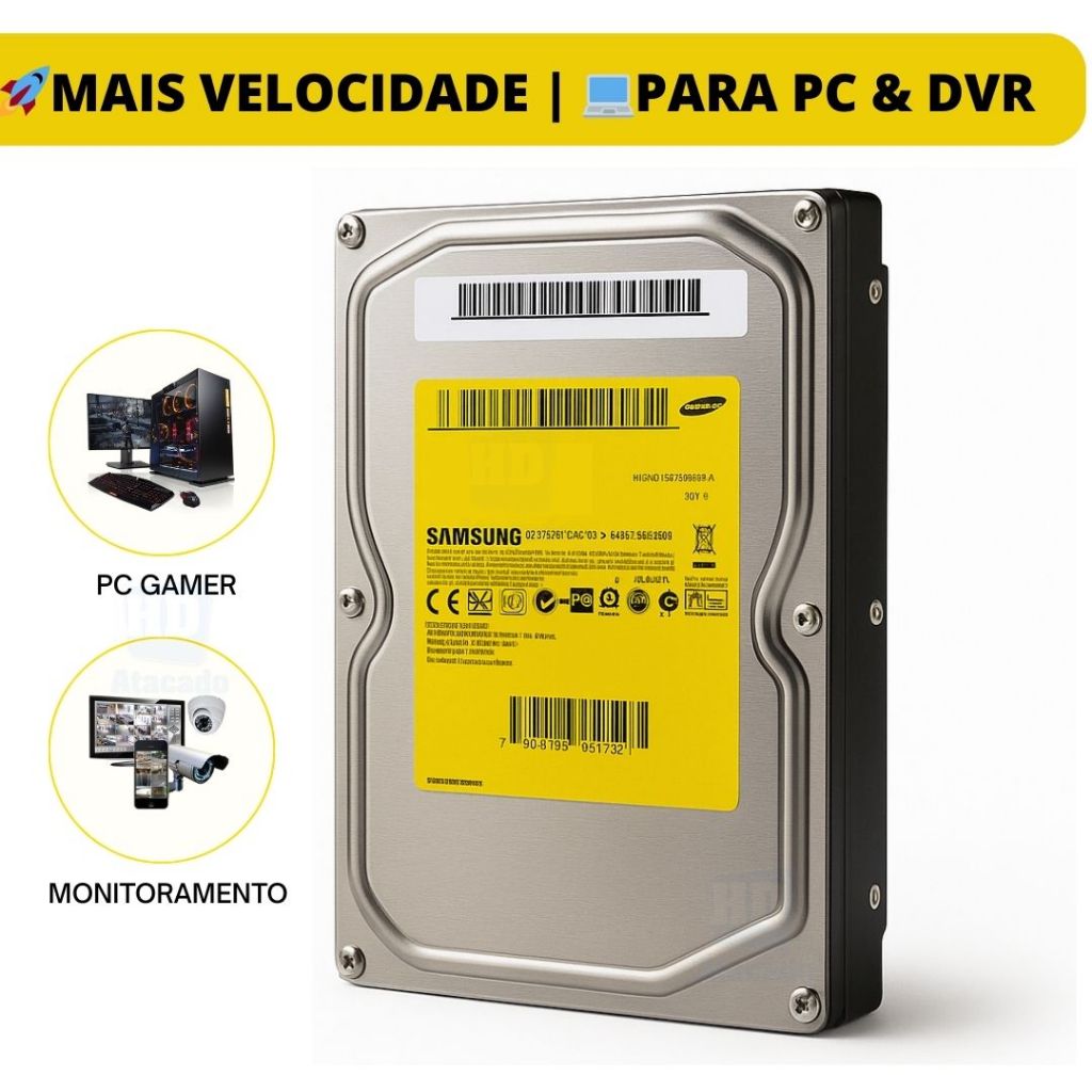 HD 1TB SATA de DESK|PC|DVR 3.5 – ENVIO IMEDIATO – Pronto para Usar com NF e Garantia
