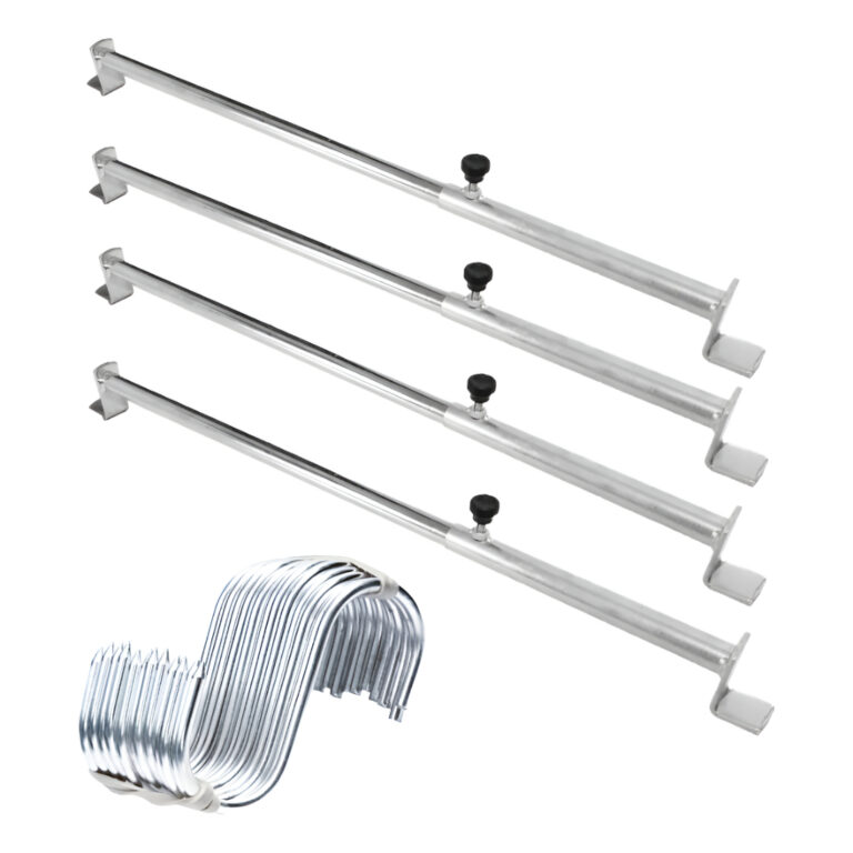 Kit 4 Suportes De Freezer Horizontal + 12 Ganchos 