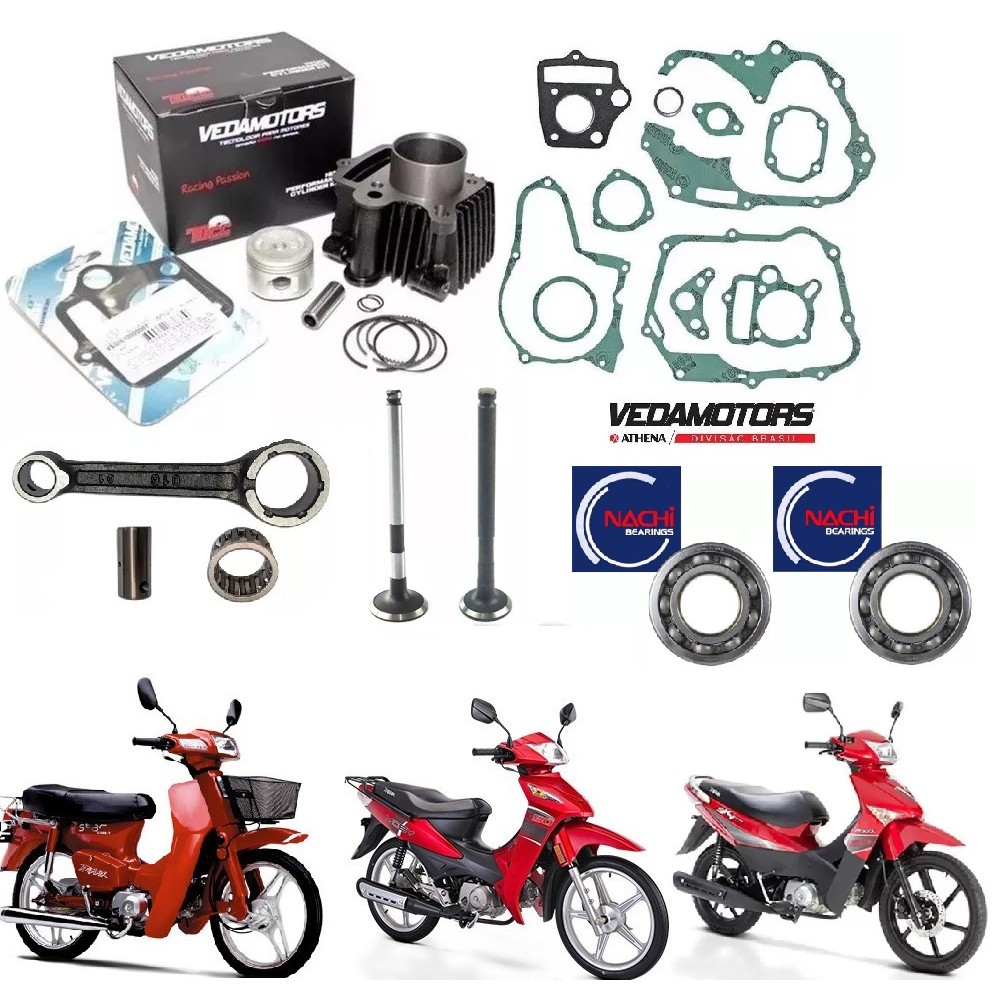 Kit Cilindro 70cc Biela E Junta Traxx Star 50cc Todos Anos