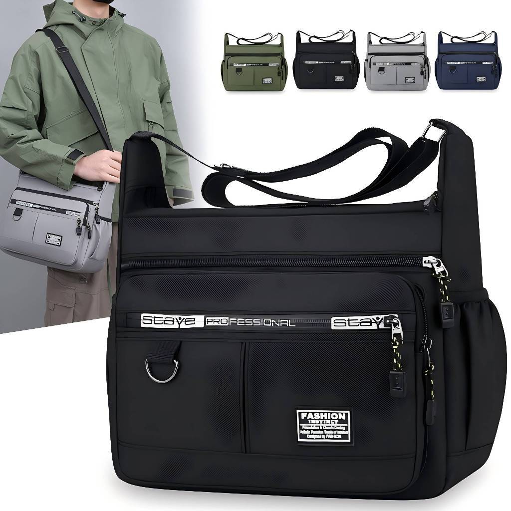 Grande capacidade bolsa de ombro mochila resistente impermeável Nylon saco de masculino crossbody