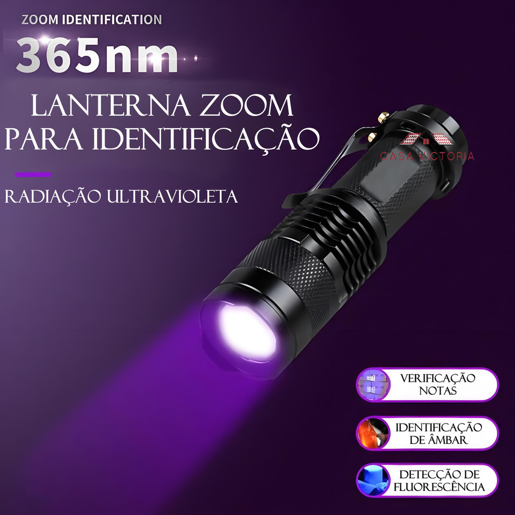 Lanterna Uv Verificação Notas Detecção De Agente Fluorescent
