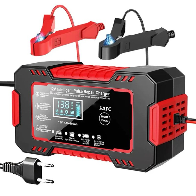 Carregador de Bateria 12V Inteligente Mazzilli LCD, 15AH a 100AH, Carrega Carro e Moto-