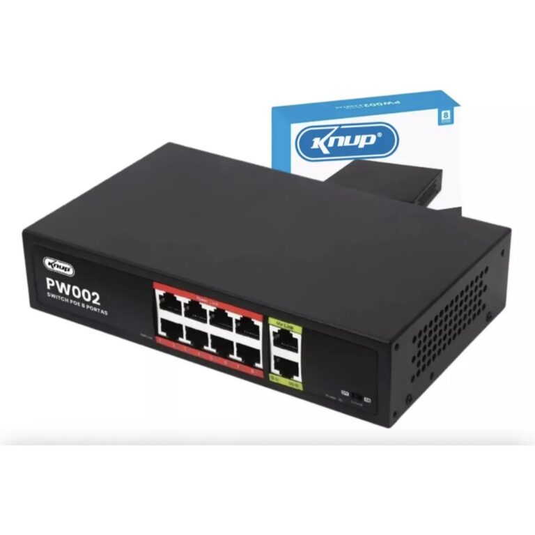 Switch Poe 8 Portas Hibrido + 2 Uplink Câmeras Ip