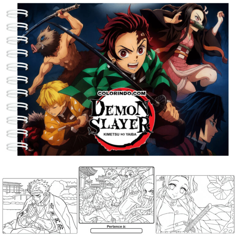 Livro de Colorir Demon Slayer Capa Dura 50 Folhas 