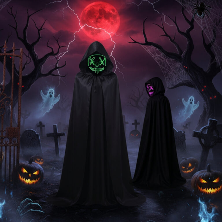 Kit Mascara + Capa  Halloween Fantasia Adulto Hall