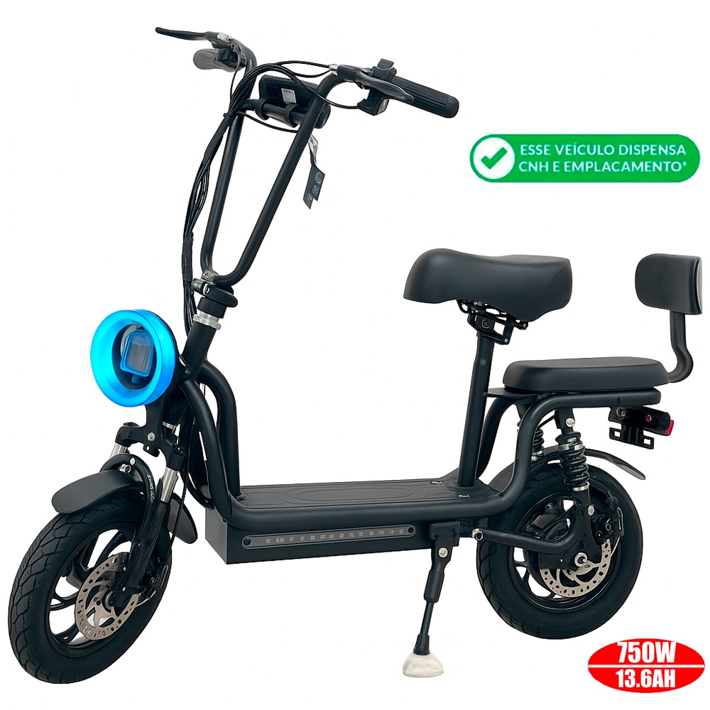 Moto Bike Elétrica 800w 45km/h Bicicleta Dois Assentos 2 Pessoas Autonomia 45KM 2025/2026 Sem CNH