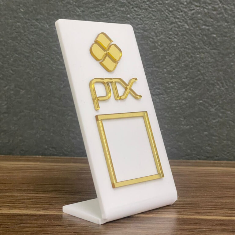 Placa PIX QR Code Display em Acrílico Pagamento P