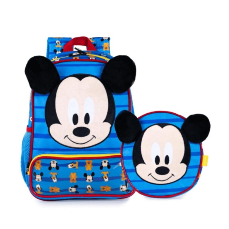 Kit Mochila Escolar Infantil Masculina Mickey Baby