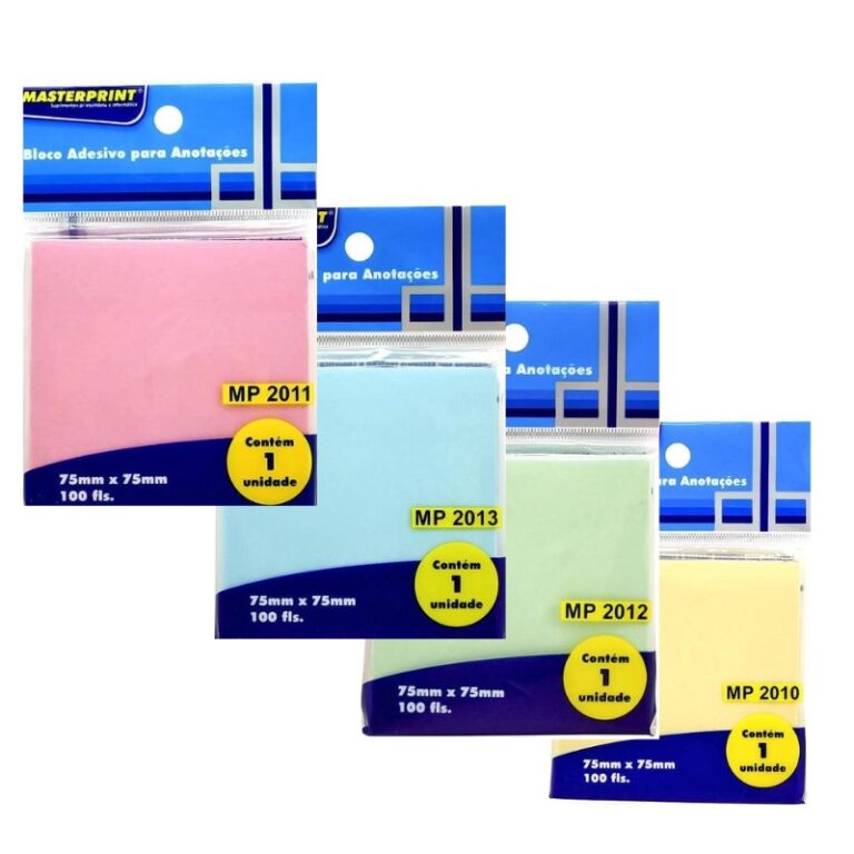 Bloco Adesivo com 100 Folhas Para Recado e Anotaç