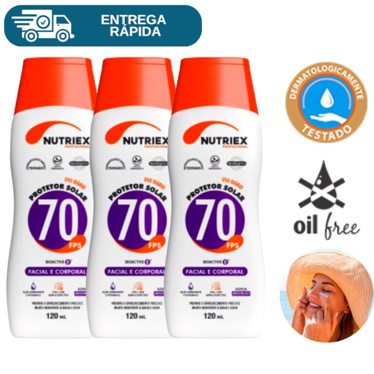 Kit 3 Protetor Solar Facial e Corporal Fps 70 120m