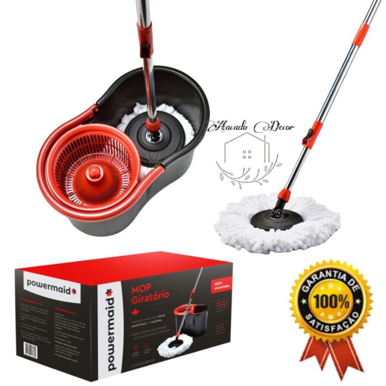 Mop Giratório Multiuso  360° Regulável Balde co