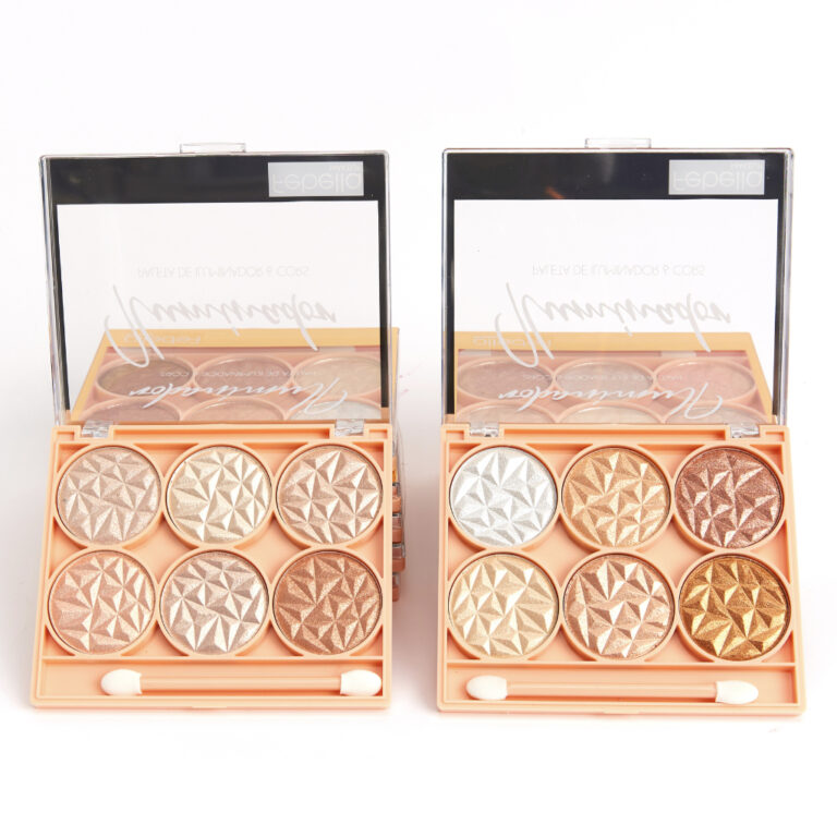 Paleta de Iluminador Febella, 6 Cores, Pele Macia 